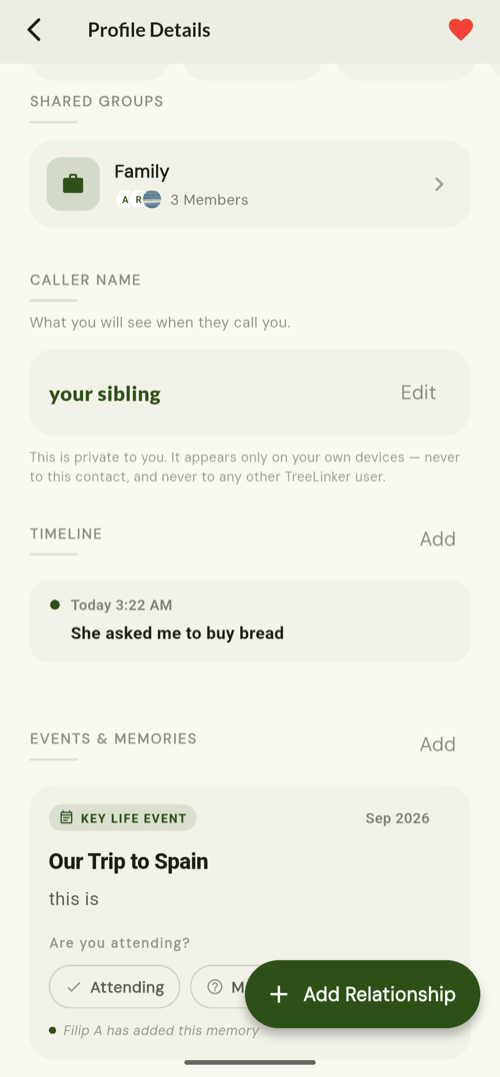 How to keep track of family relationships — shown in the TreeLinker Android app