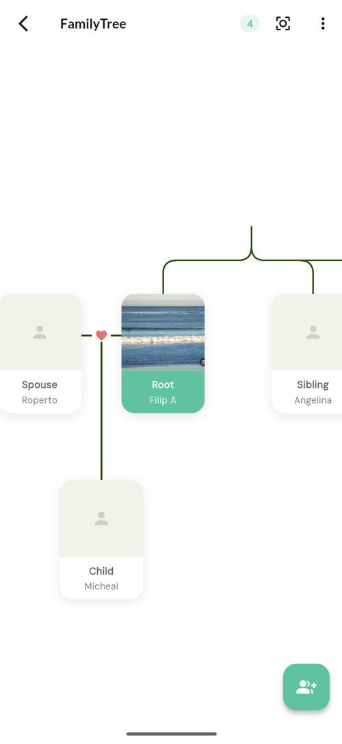The tree draws itself — shown in the TreeLinker Android app