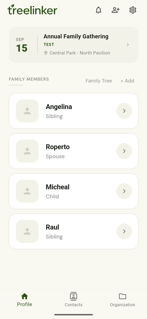 How to remember family birthdays — shown in the TreeLinker Android app