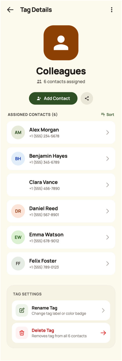 Tags — shown in the TreeLinker Android app